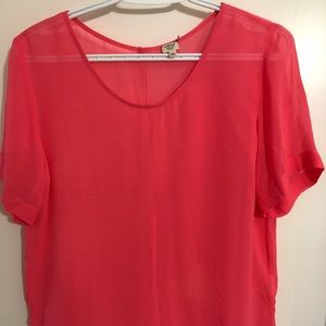 Aritzia Wilfred silk pink shirt